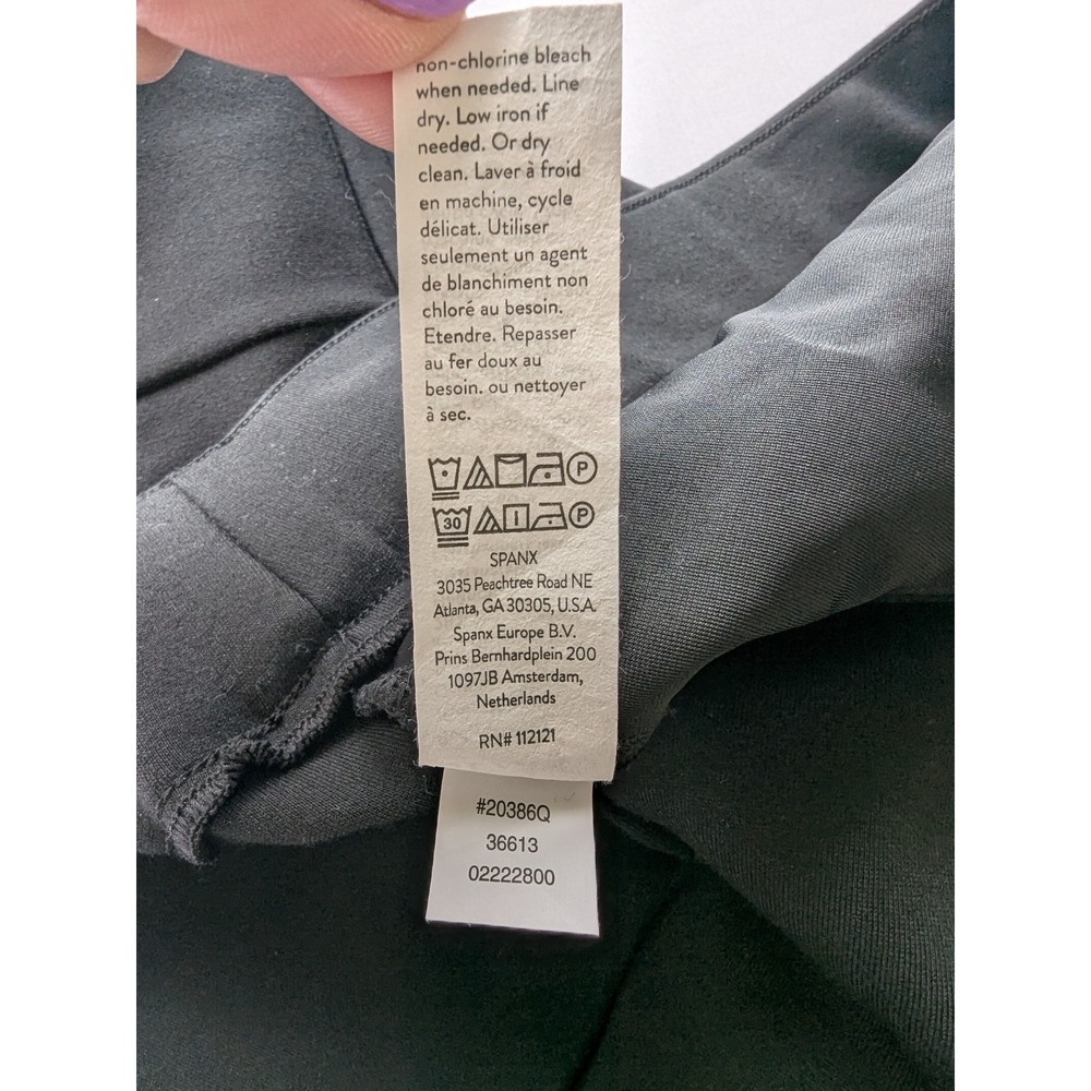Spanx Perfect Pant Women XL Petite Black Cropped Flare Ponte Pull On Office - Picture 6 of 10